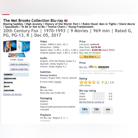 The Mel Brooks Collection Blu-Ray - Picture 4 of 5